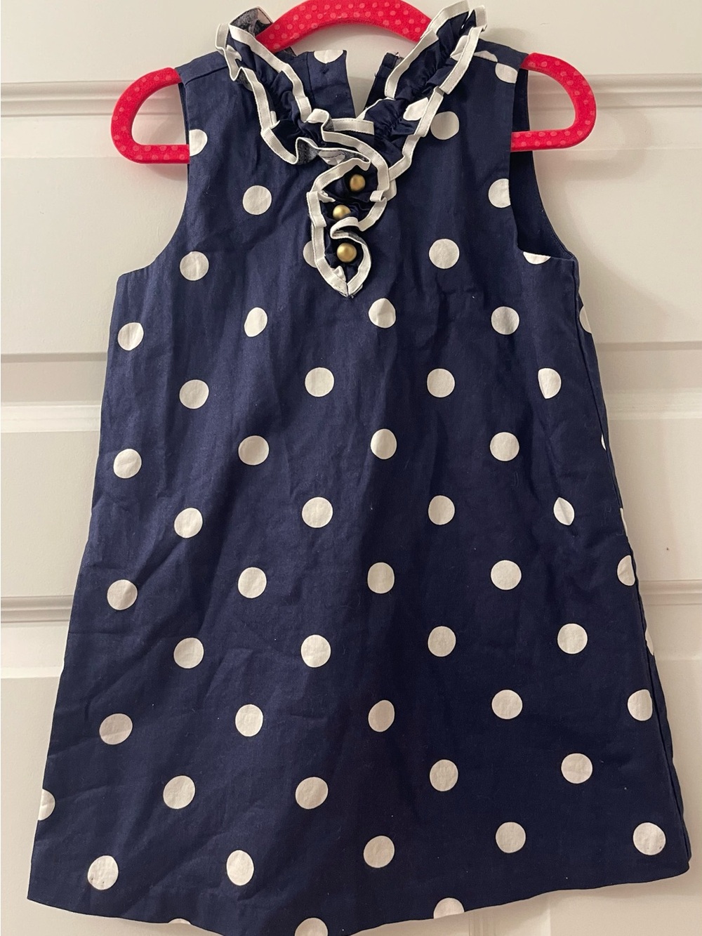 Janie and Jack navy/white polka dot dress - 3